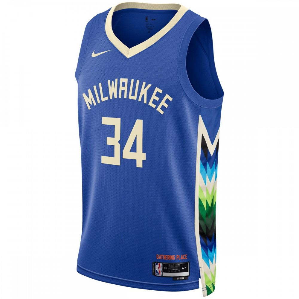 Giannis Antetokounmpo Milwaukee Bucks Unisex 2022/23 Swingman Jersey - City Edition - Royal-Pro Kit Vault | Brand New 26/27 Sports Jerseys